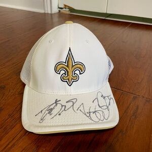 NWOT NFL Saints Hat signed by Drew Brees & Reggie Bush
